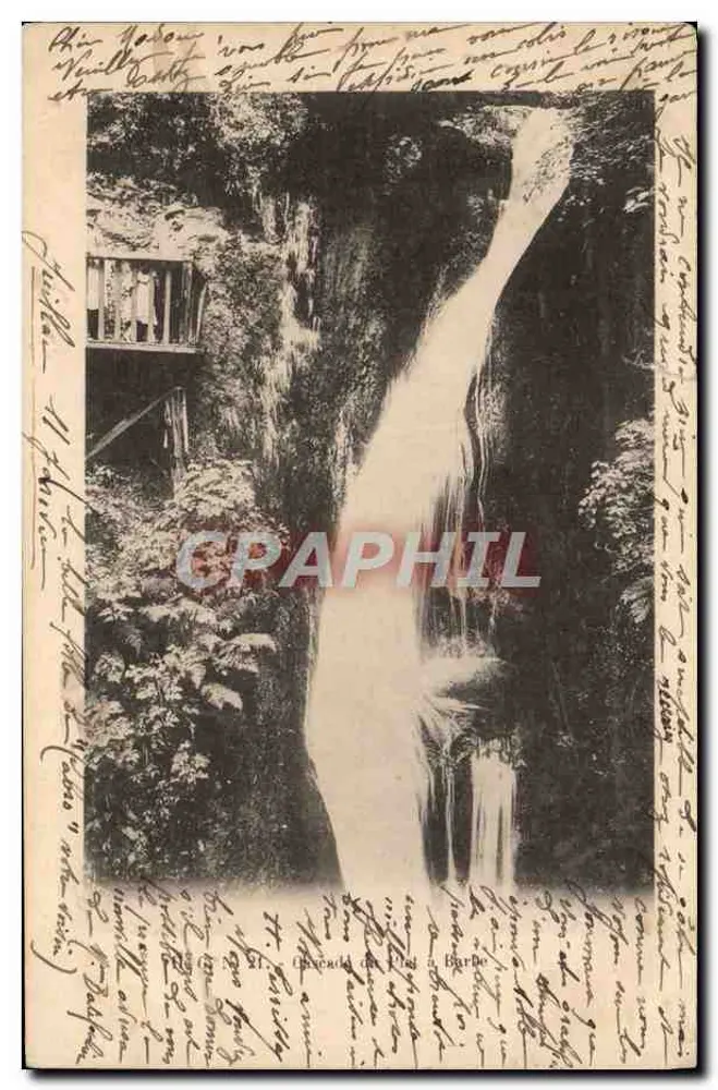 Cascade du Chal à Barbe — vue de la cascade avec passerelle — éditeur non visible - Frente