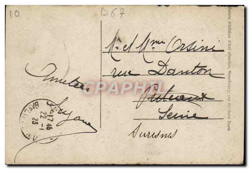 Straßburg — Quai de la Petite-France — Faison d'édition d'Art alsacien - Rückseite