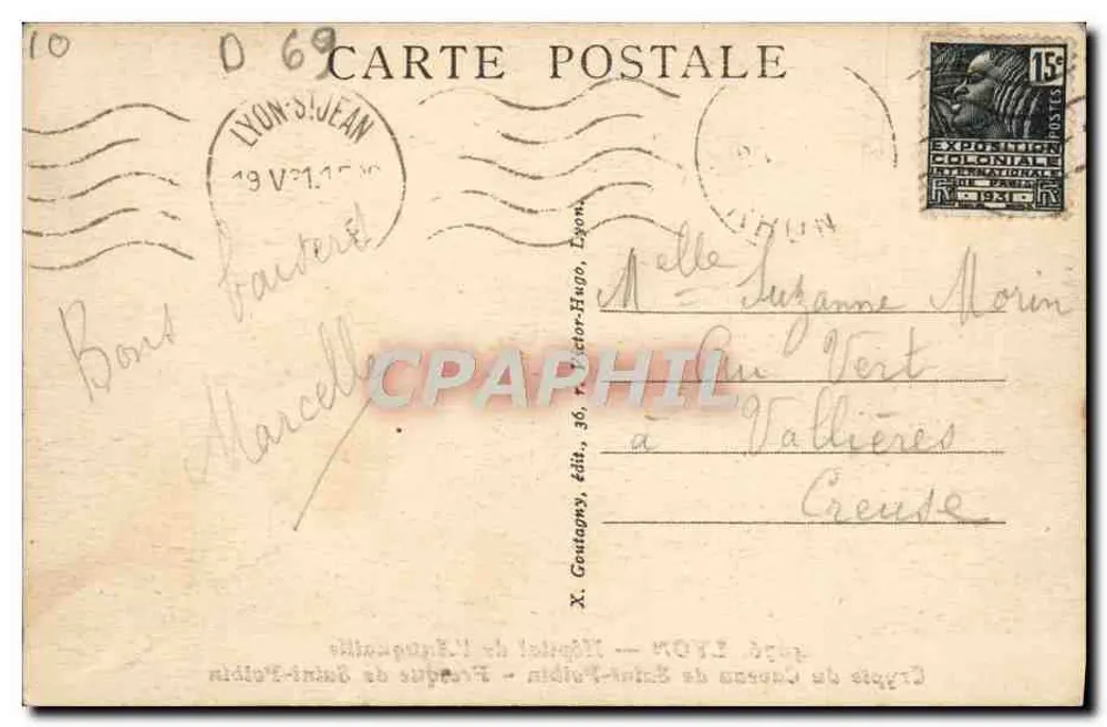 LYON — Das Antiquaille-Krankenhaus — Grabkammer des Caveaus von Saint-Pothin — Fresko von Saint-Pothin - Rückseite