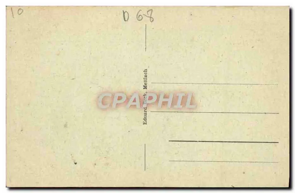 Ruïne Montclair bij Mettlach - Burghof — uitgever Eduard Deck, Mettlach, n° 068 - Achterkant