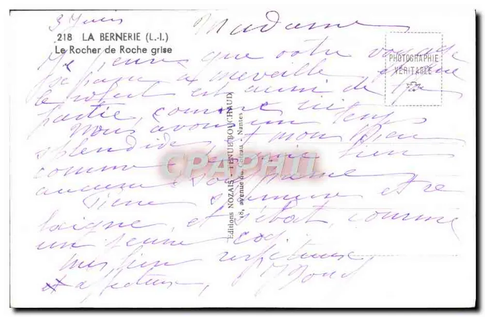 ला बर्नेरी (L.-I.) में रॉकर ऑफ रॉक ग्रे — नोज़ैस एडिशन्स, नांत्स - पीछे