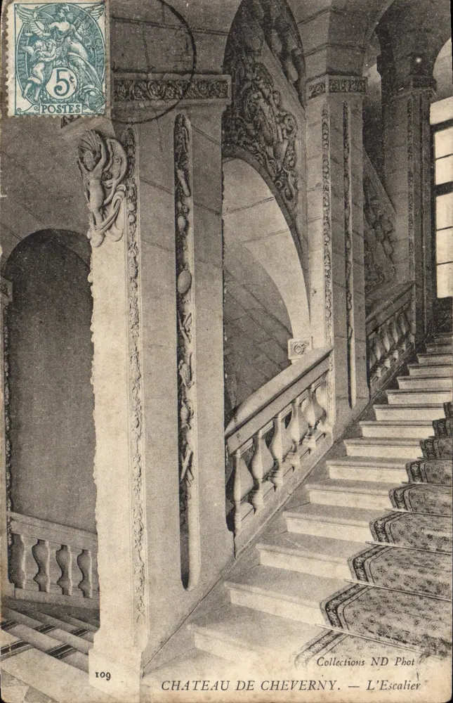 Castelo de Cheverny — A Escada — Coleção ND Phot, n°109 - Frente