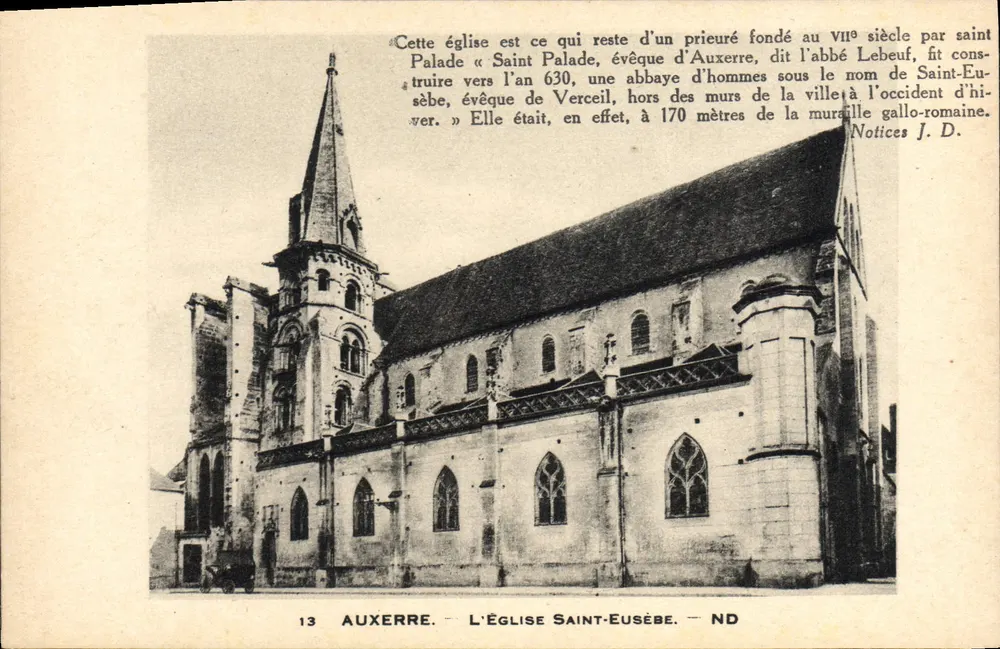 Auxerre — A Igreja de São Eusébio — Notas J.D. — n°13 - Frente