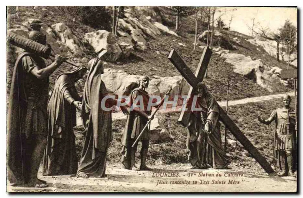 Lourdes - IVª Estação do Calvário - Jesus encontra a Santíssima Mãe - Frente