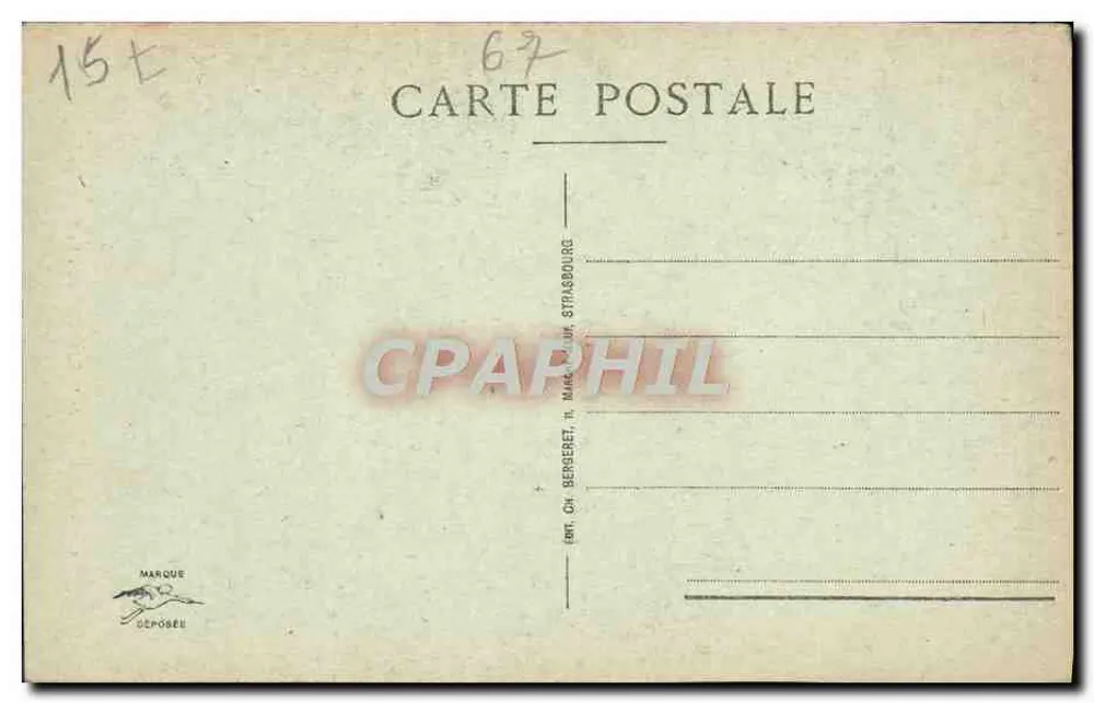 Estátua da Sinagoga — Catedral de Estrasburgo — Editor Ch. Berneret, n° 510 - Verso