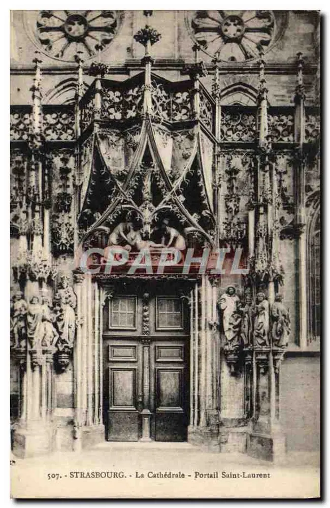 Straßburg - Die Kathedrale - Portal Saint-Laurent — Seriennummer 507 - Vorderseite