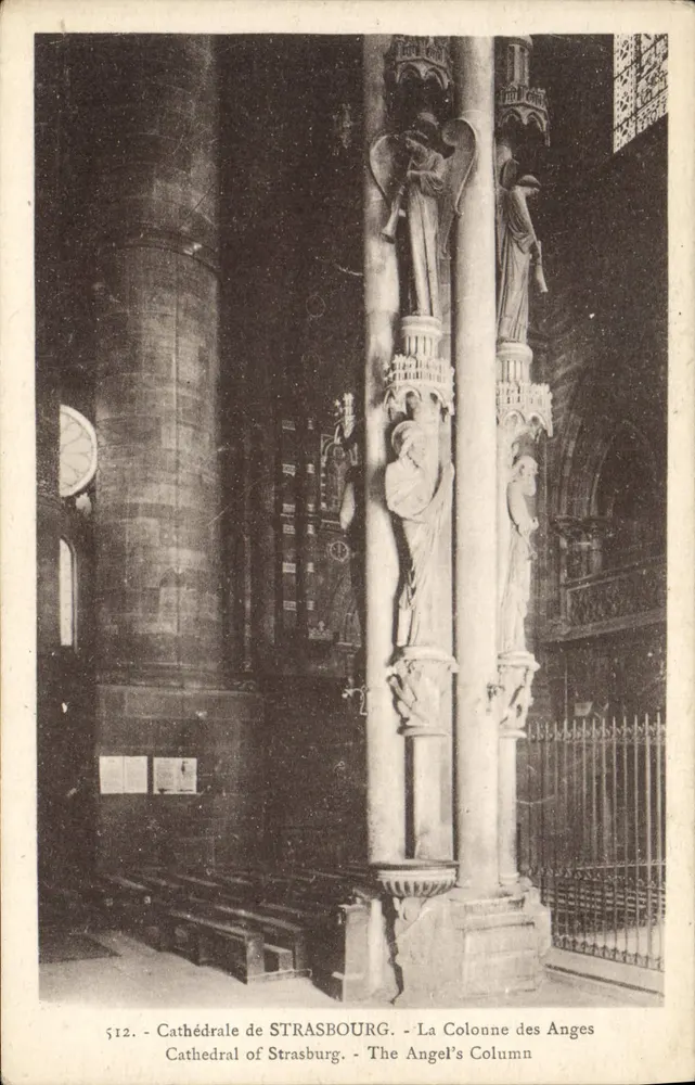 Catedral de STRASBOURG — A Coluna dos Anjos — editor Ch. Bergeret, n° 512 - Frente
