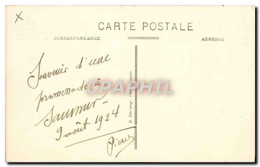 Saumur (M.-et-L.) — Allgemeiner Blick von Nordwesten — unbekannter Verleger, n° 22 - Rückseite