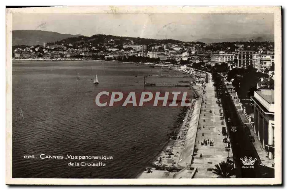 Cannes - Panoramablick auf die Croisette — Éditions D'Art Munier, Nr. 224 - Vorderseite