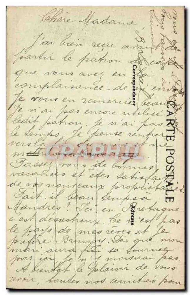 NANTES — Ansicht des Jardins des Plantes — Verlag Nantes, Nr. 623 - Rückseite