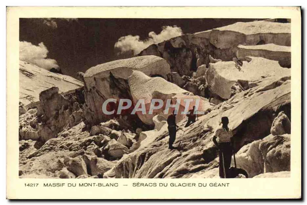 Massif do Mont-Blanco — Séracs do Glaciar do Gigante — série 14217 - Frente