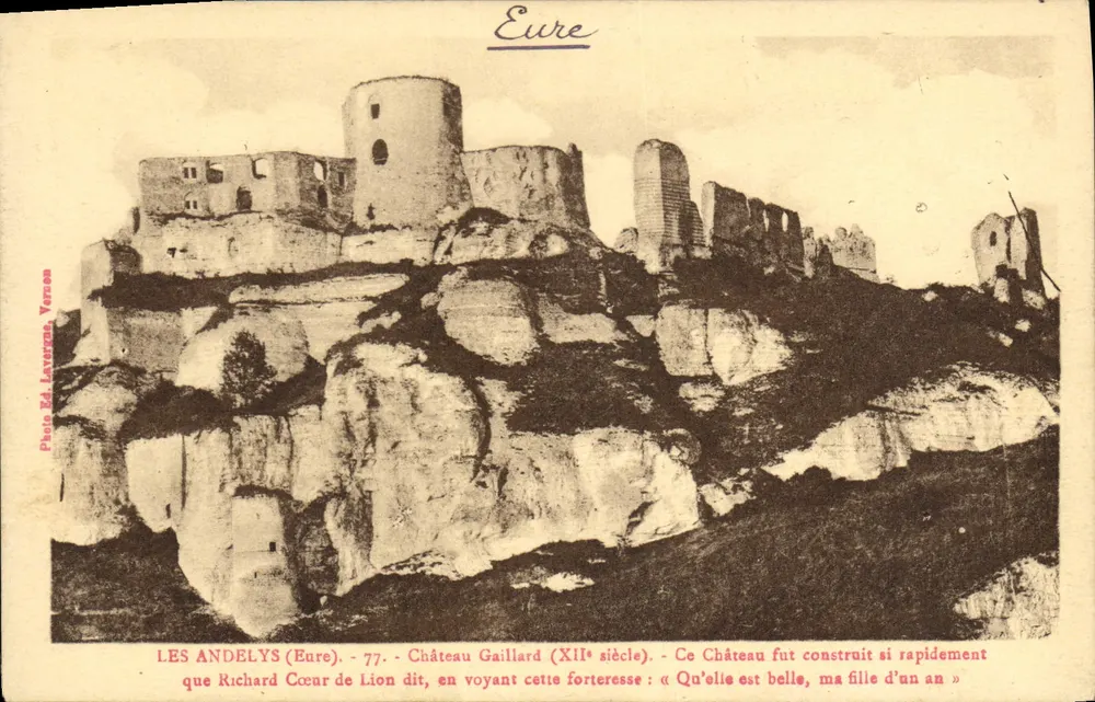 Les Andelys (Eure) — Château Gaillard (XIIe siècle) — Photo Éd. Levrerue, Versan - Frente