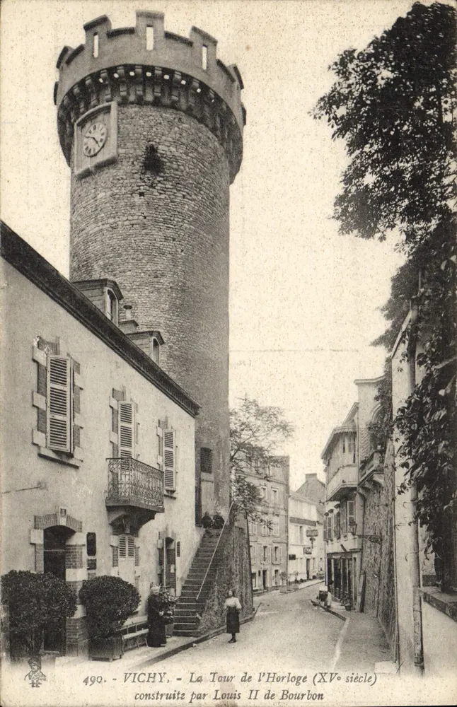 Vichy — Torre da Hora (século XV) — construída por Luís II de Bourbon — n° 499 - Frente