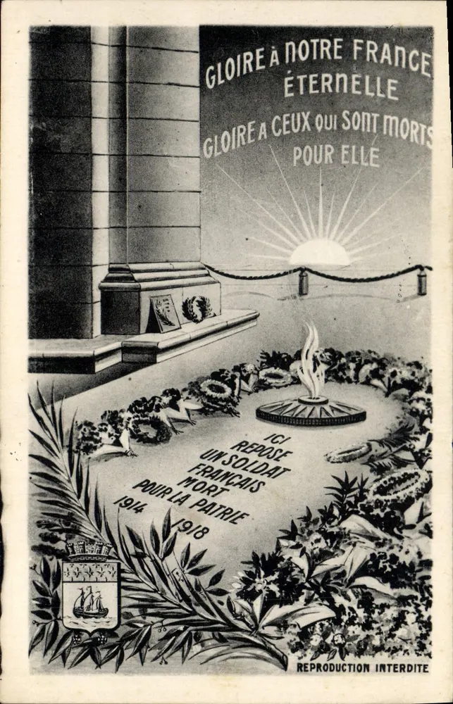 Gedenkstein für französische Soldaten, die für das Vaterland gestorben sind — 1914-1918 — L. Boisson, Verlag, Paris - Vorderseite