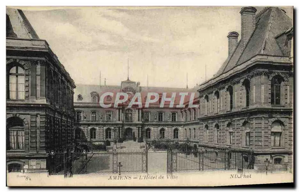Amiens — O Hotel de Ville — ND, Fotografia - Frente