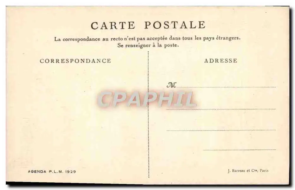 Autun — Porta d'Arroux — Agenda P.L.M. 1929 - Verso
