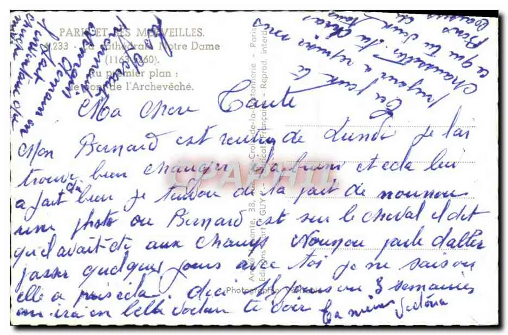 Notre-Dame van Parijs — dichtbij bekeken — Parijs, Edities G. GUY, n° 233 - Achterkant