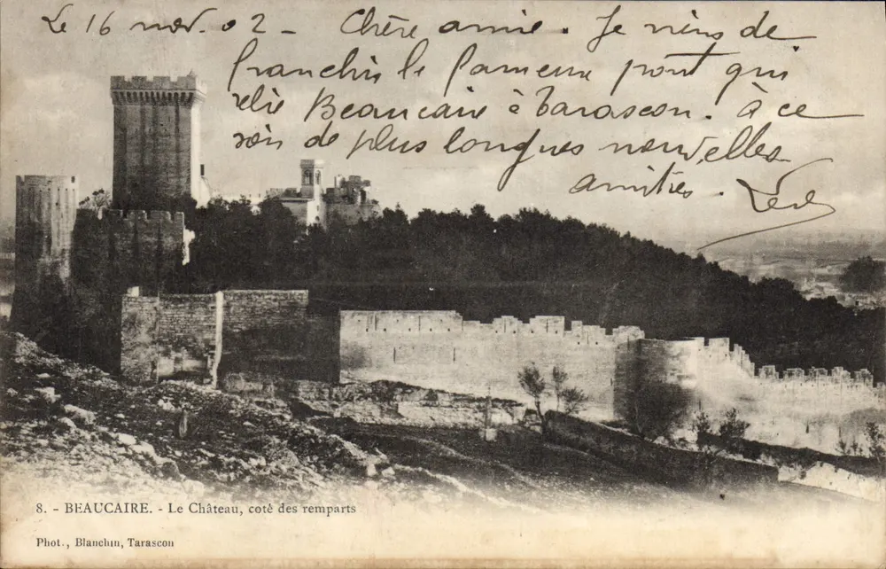 Beaucaire — Das Schloss, zur Seite der Mauern — Fot. Blanchun, Tarascon, Nr. 8 - Vorderseite
