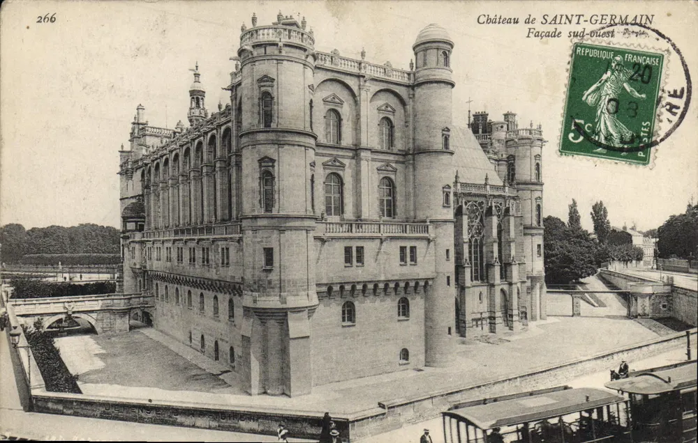 Castelo de SAINT-GERMAIN — Fachada sudoeste — Editor: DE NISLE & CIE, n° 266 - Frente