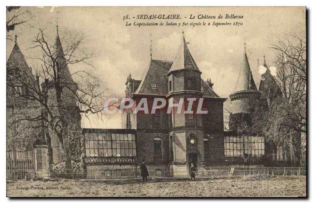 Sedan-Glaire — O Castelo de Bellevue — Suzanne Pierson, editor, Salignan - Frente