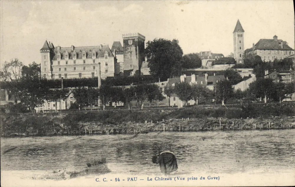 Pau - Das Schloss (Ansicht vom Gave) — C.C. - 14 — Verlag C.C. - Vorderseite
