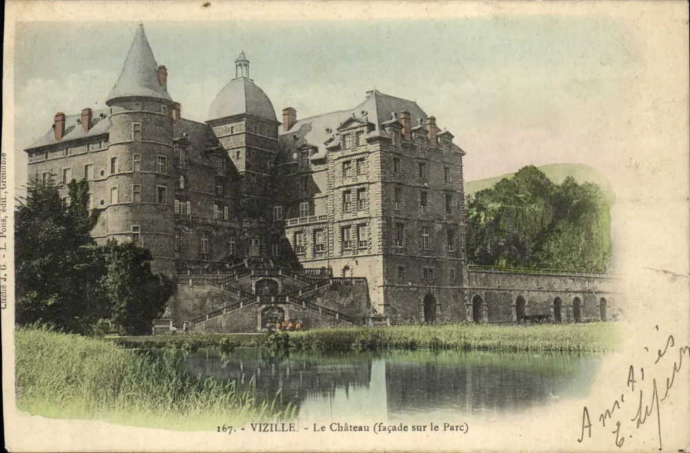 VIZILLE - O Castelo (fachada para o Parque) — L. Pons, editor, n° 167 - Frente