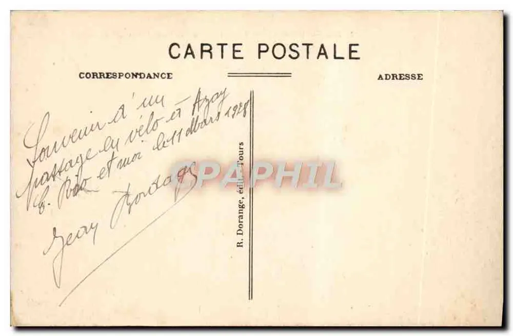 Azay-le-Rideau (Indre-et-Loire) — Nationaler Schloss (15. Jahrhundert) Ostseite — Verlag R. Dorange, Tours - Rückseite
