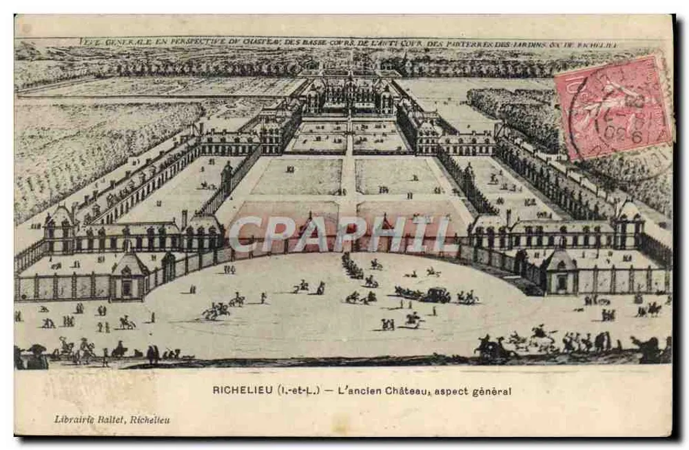 Richelieu (Il-et-L.) — O antigo Castelo, aspecto geral — Livraria Ballet, Richelieu - Frente