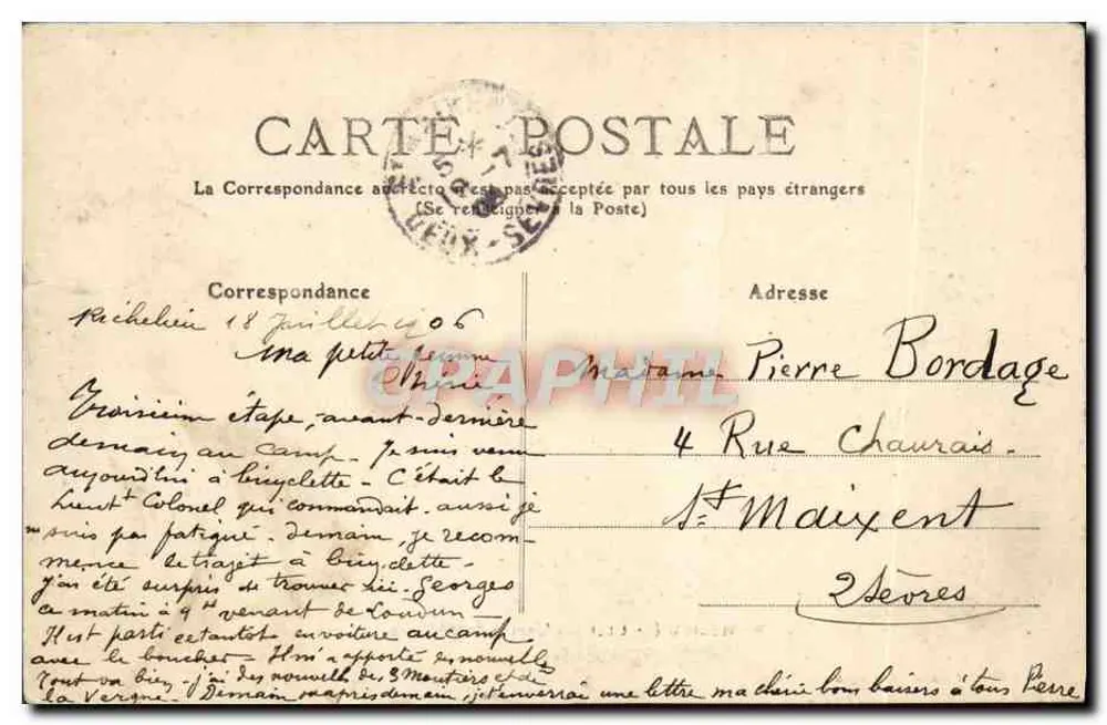 Richelieu (Il-et-L.) — O antigo Castelo, aspecto geral — Livraria Ballet, Richelieu - Verso
