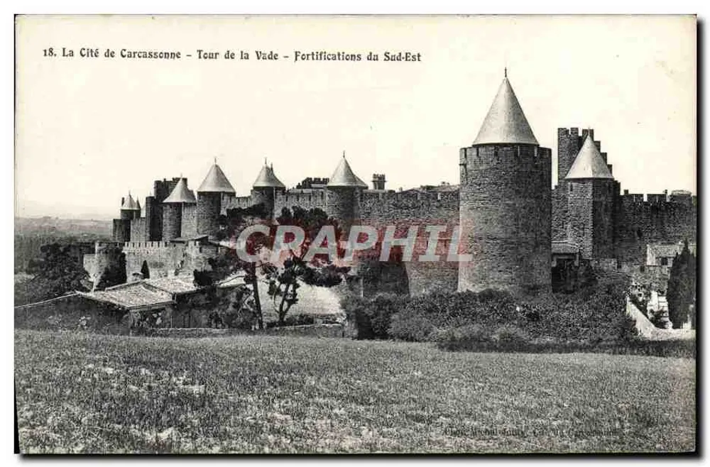 Carcassonne — Turm der Vade — Südost-Fortifikationen — Verlag: H. Hébert, Nr. 18 - Vorderseite