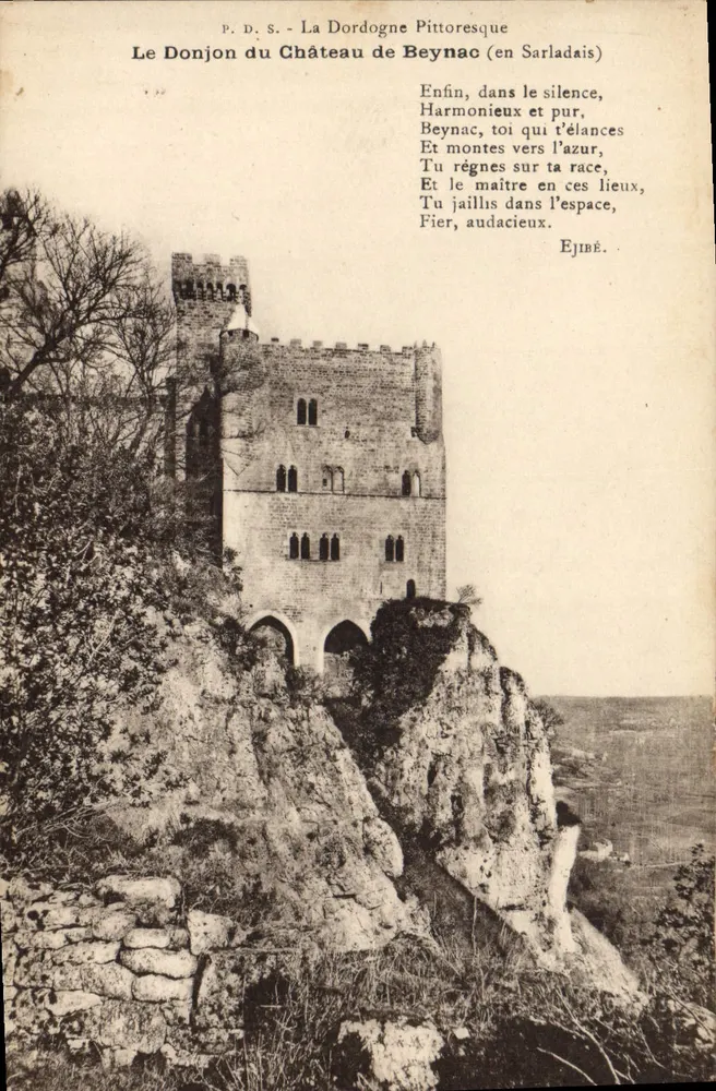 Der Bergfried des Schlosses Beynac (im Sarladais) — P.D.S. La Dordogne Pittoresque - Vorderseite