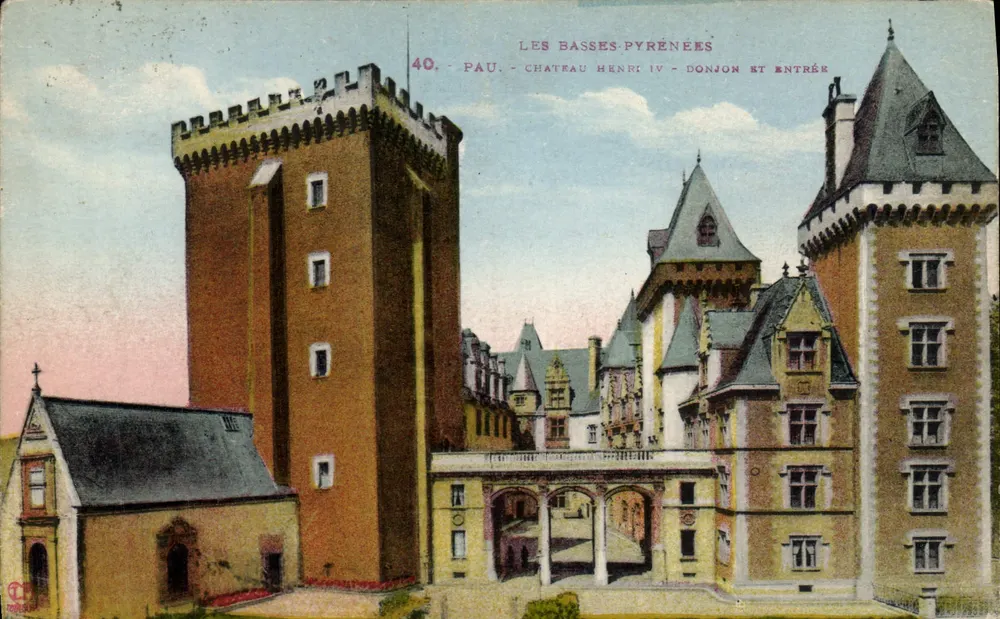 Pau - Schloss Henri IV - Bergfried und Eingang — Les Basses-Pyrénées, Nr. 40 - Vorderseite
