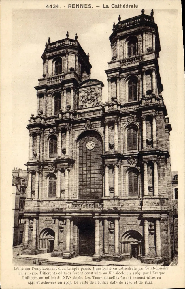 Rennes — Katedra — Wydawca Laurent-Néret, nr 4434 - Awers
