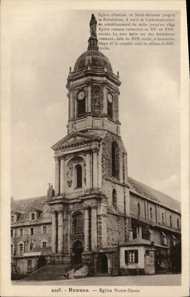 Rennes — Igreja de Nossa Senhora, igreja abbatial de São Melaine até a Revolução - Frente