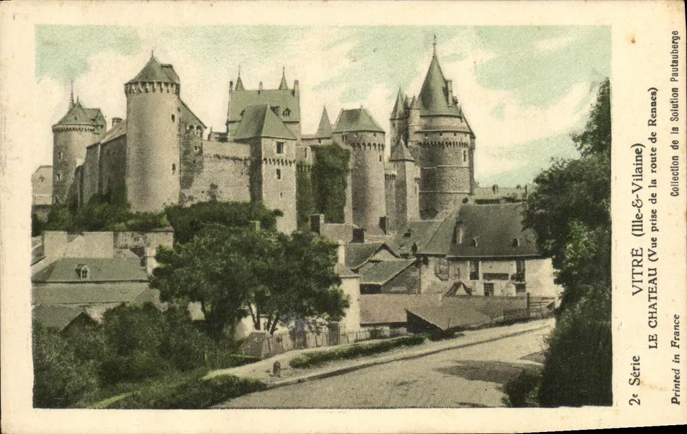 Vitré (Ille-et-Vilaine) — O Castelo — Vista tirada da estrada de Rennes — Série 2e — Coleção da Solution Paulauherge - Frente