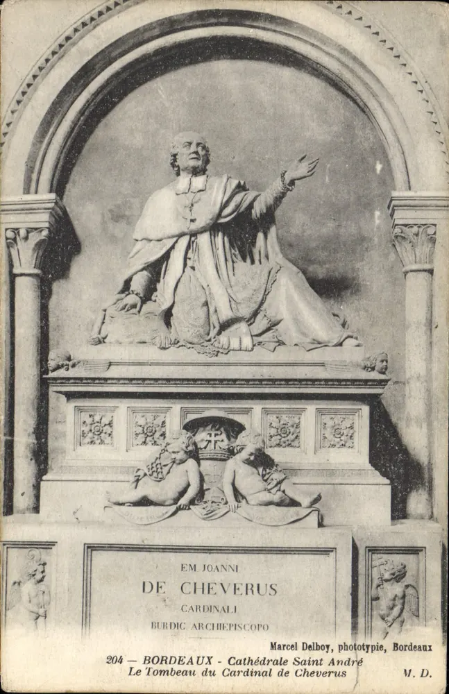 Das Grab des Kardinals de Cheverus — Kathedrale Saint-André — Marcel Delboy, Phototypie, Bordeaux - Vorderseite