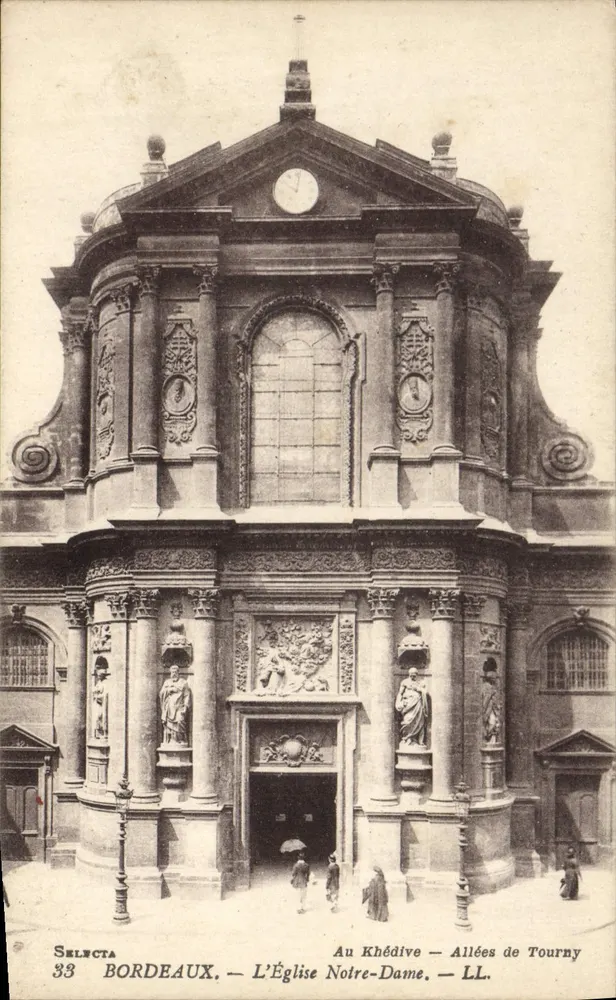Bordeaux — A Igreja de Nossa Senhora — Allées de Tourny — Selecta 33 - Frente