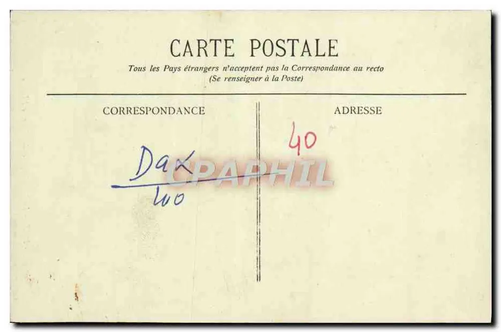 Dax - Die Kathedrale und der Kirchplatz — Sammlung Gorce, Foto-Verlag, Talence (Gironde) - Rückseite