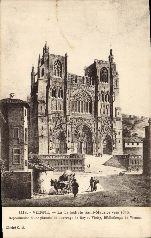Wien — Die Kathedrale Saint-Maurice um 1830 — Cliché C. D. - Vorderseite