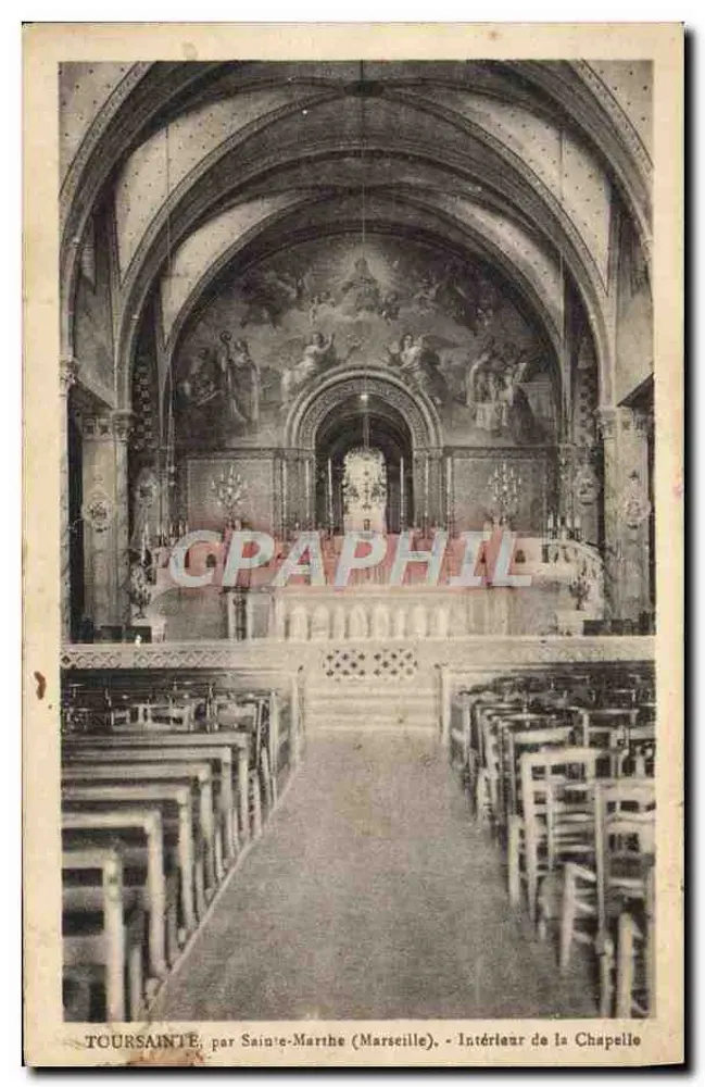 Innenansicht der Kapelle Sainte-Marthe in Marseille — Verlag: C. P. A. (Nr. 13) - Vorderseite