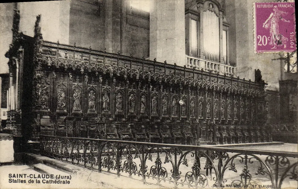 Saint-Claude (Jura) — Stalles da Catedral — Editor E. Mangrillon, n° 39 - Frente