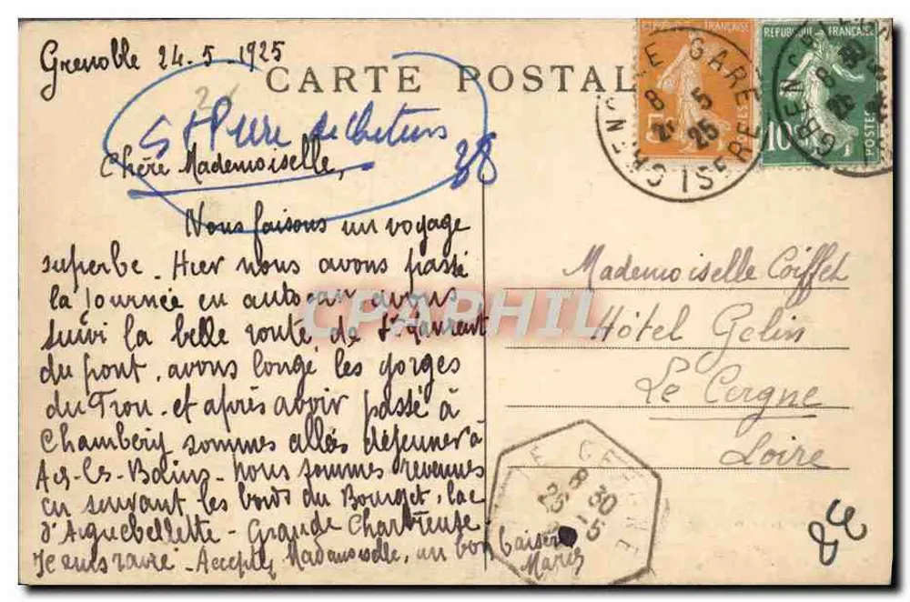 Le Grand Logis — Estrada da Grande-Chartreuse — CI. A. V. 73 DAUPHINÉ - Verso