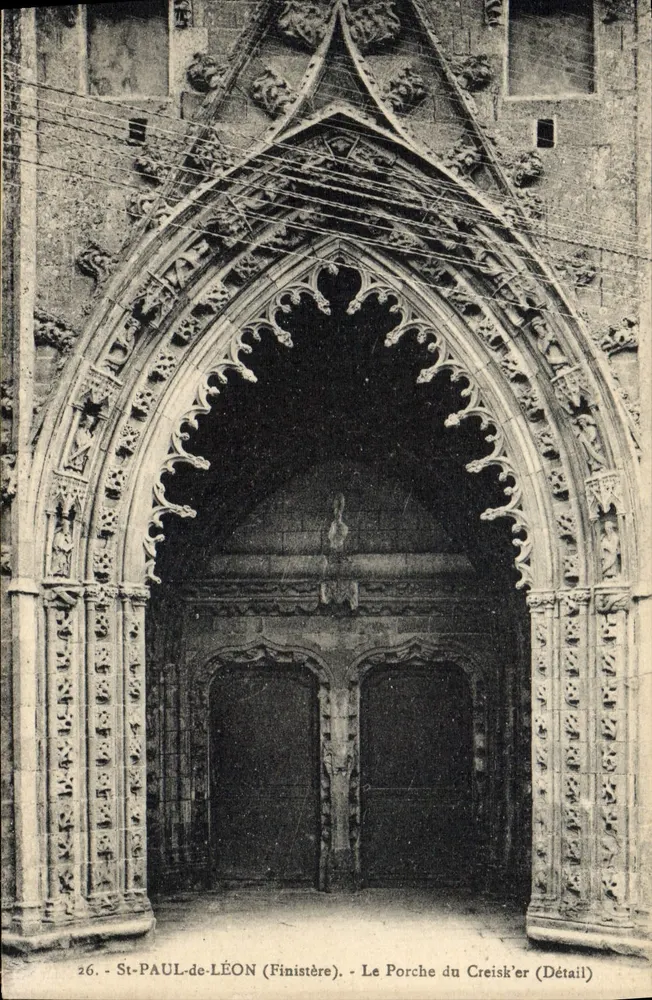 St-PAUL-de-LÉON (Finistère) — Der Porche du Creisk'er (Detail) — Verlag unbekannt, Nr. 26 - Vorderseite