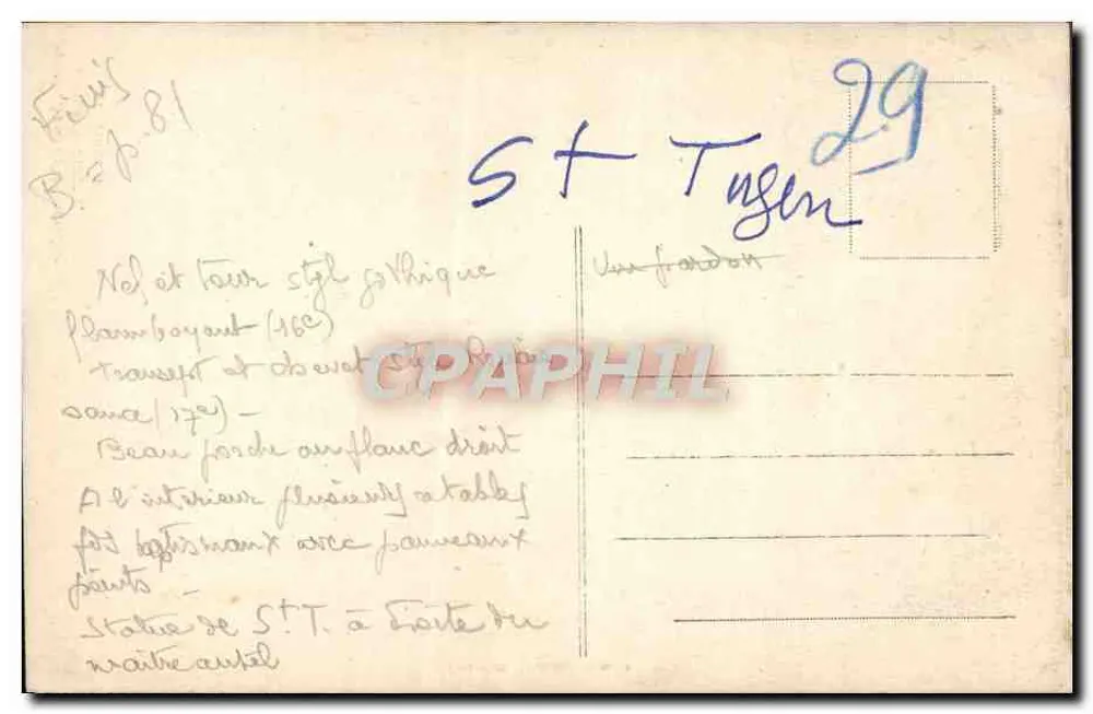 Altar der Heiligen Jungfrau in Saint-Tuguen — von Audierne — Sammlung Villard, Quimper - Rückseite