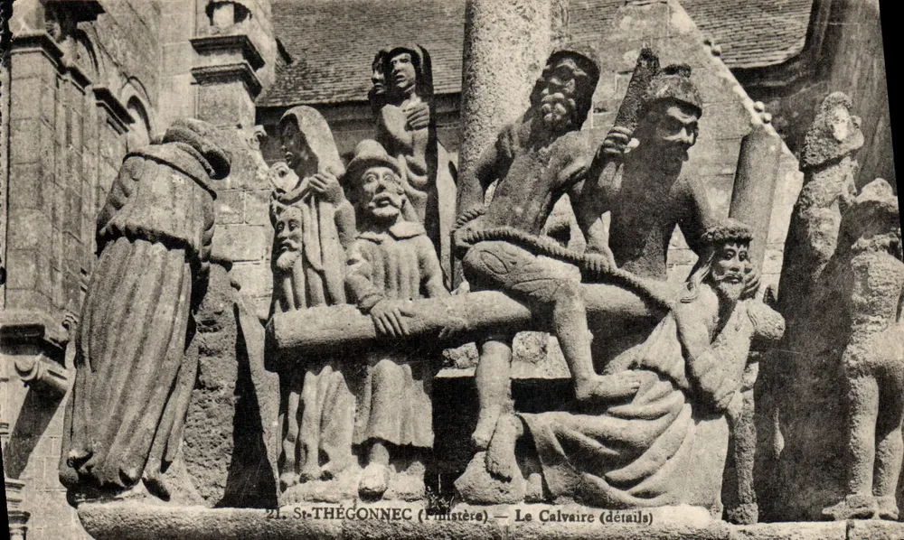 St-Thégonnec (Finistère) — O Calvário (detalhes) - Frente
