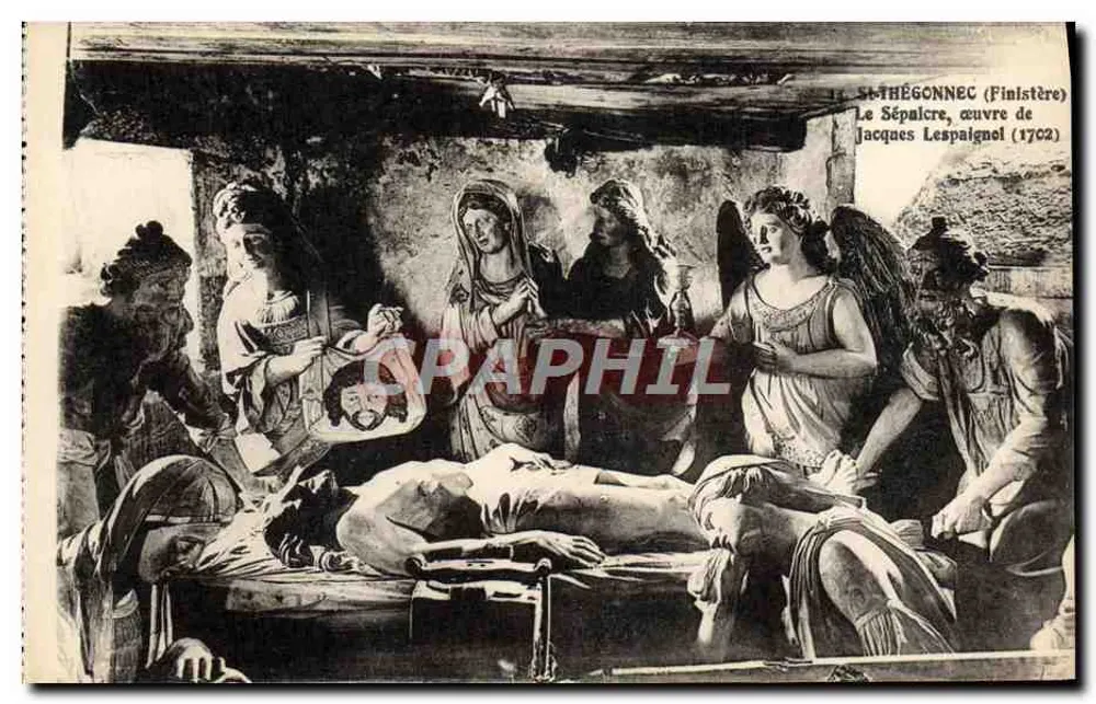 St-Thégonnec (Finistère) — Das Grab, Werk von Jacques Lespaignol (1702) - Vorderseite