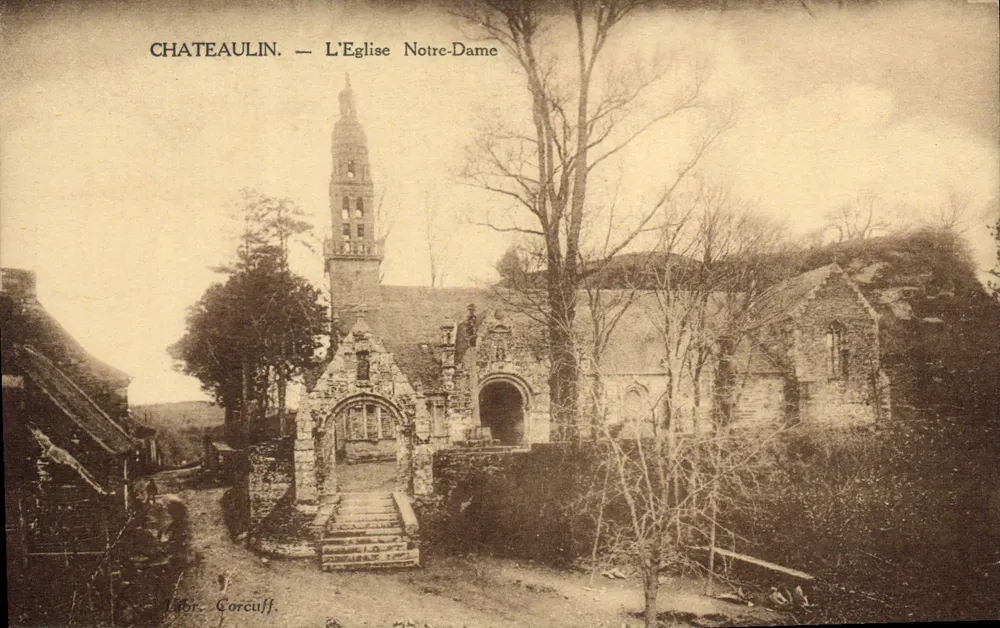 Châteaulin — A Igreja Nossa Senhora — Libr. Corcuff - Frente