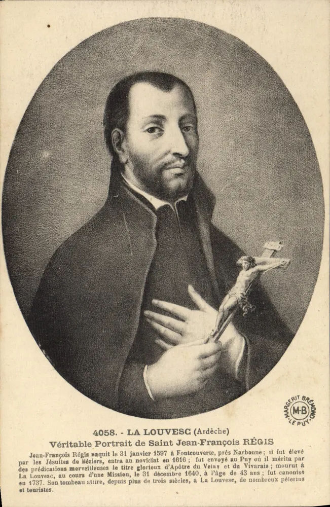 Heiliger Jean-François Régis — Echtes Porträt — Éditions Margerit-Brenon, Le Puy - Vorderseite