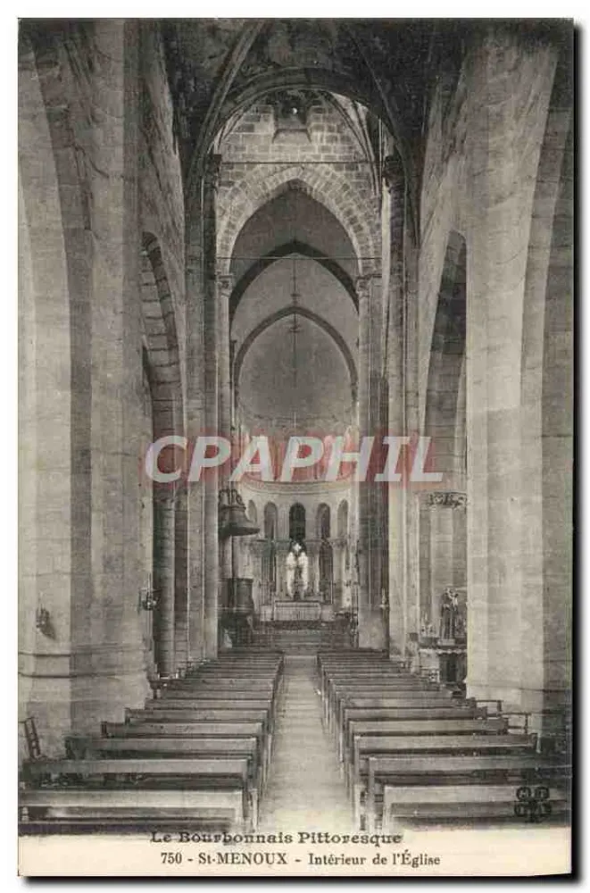 St-MENOUX - Interior da Igreja — Le Bourbonnais Pittoresque, 750 - Frente