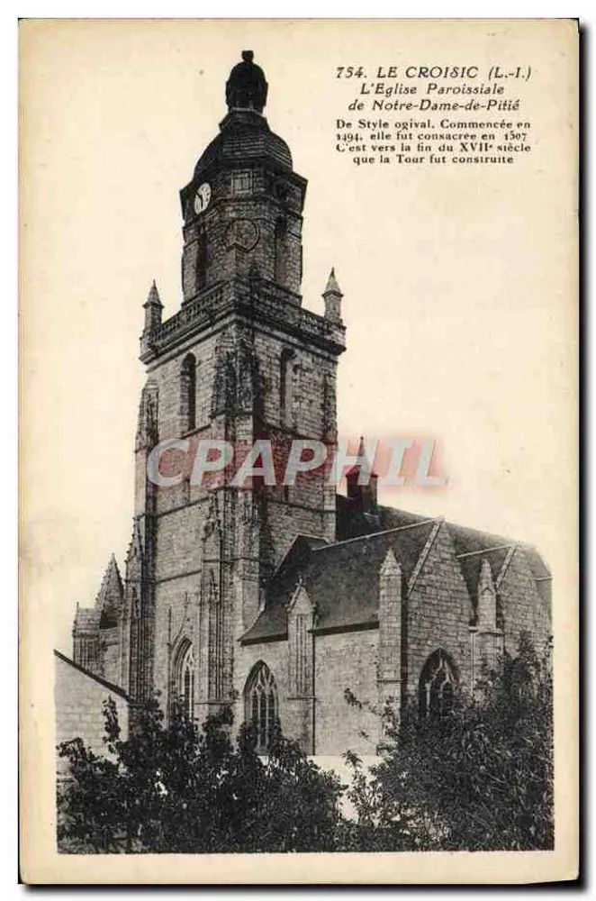 Le Croisic (L.-I.) — Die Pfarrkirche Notre-Dame-de-Pitié — Edition des Bazar de l'Océan, n° 754 - Vorderseite
